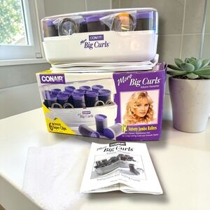 Conair More Big Curls Volume Hairsetter 12 Jumbo Velvety Rollers Steam CHV12N
